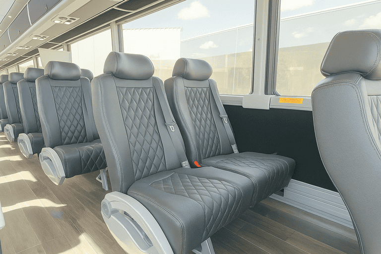 interior of Napa Coach Bus Service charter bus