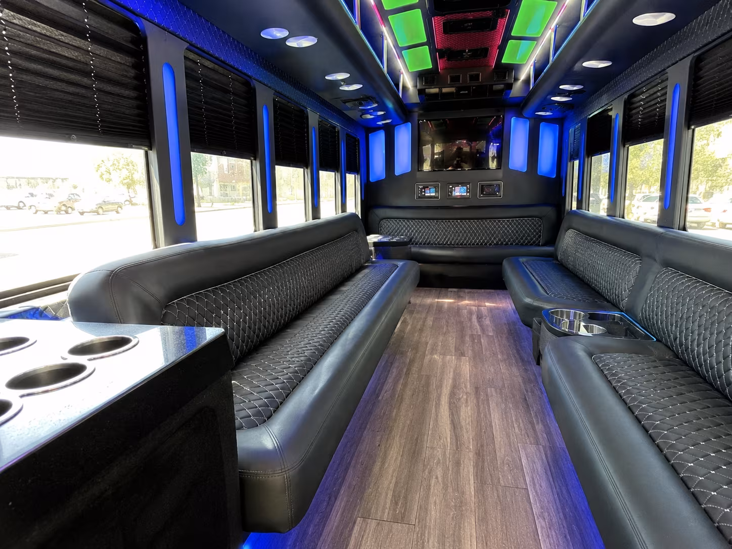 napa 15 passenger party bus inside