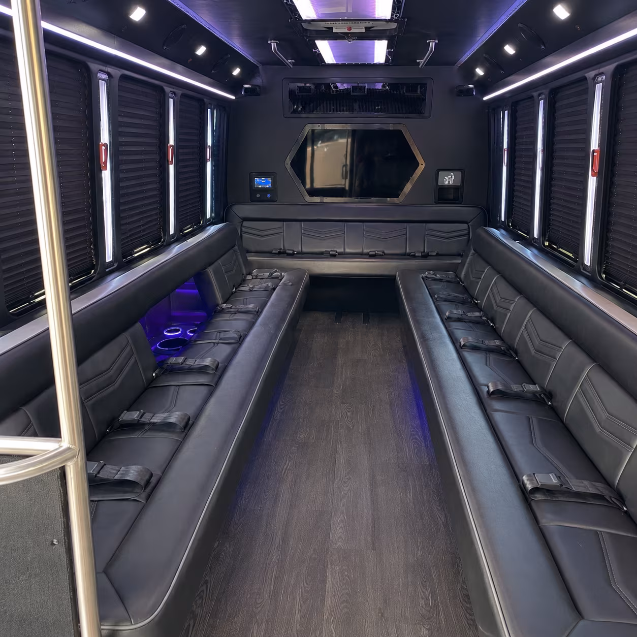 napa 18 passenger party bus interior