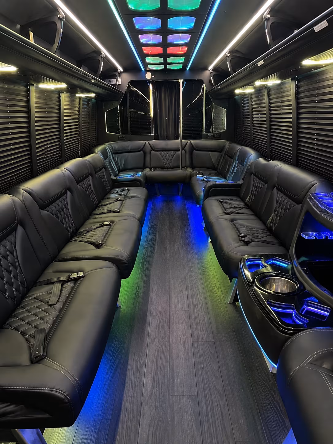 napa 20 passenger party bus interior