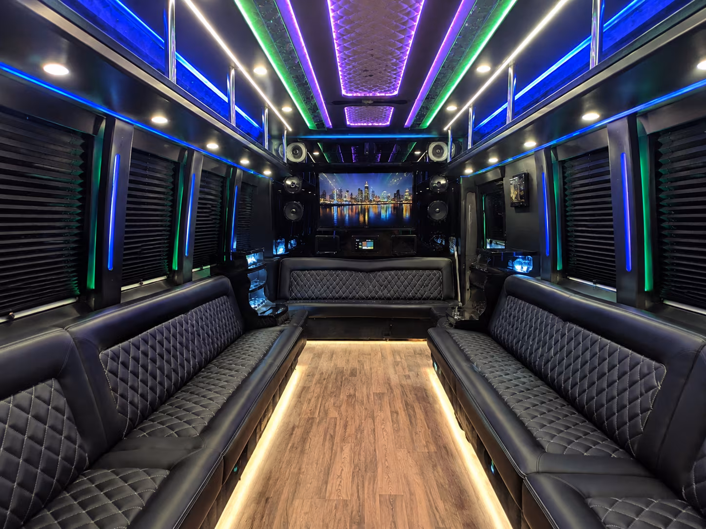 napa 25 passenger party bus interior