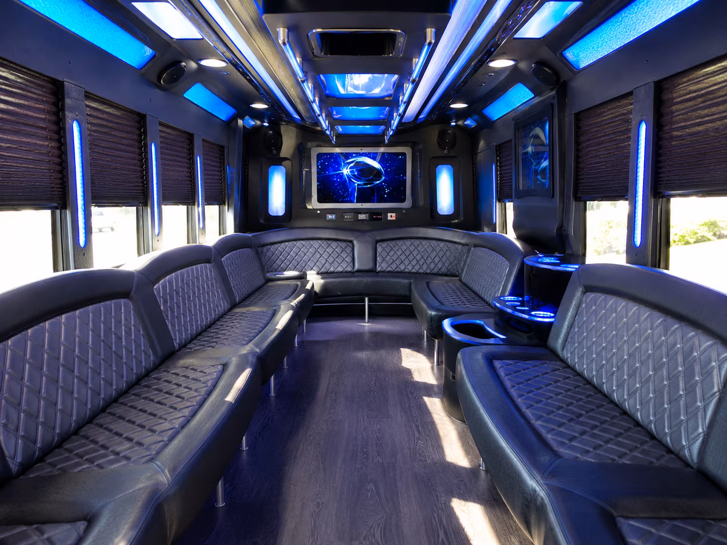 napa 28 passenger party bus inside
