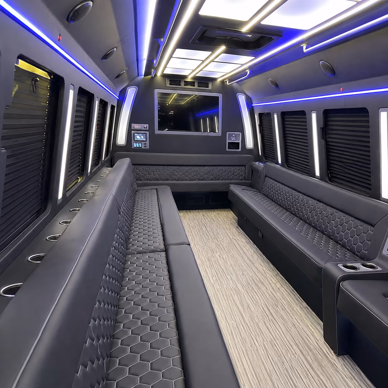 napa 40 passenger party bus inside