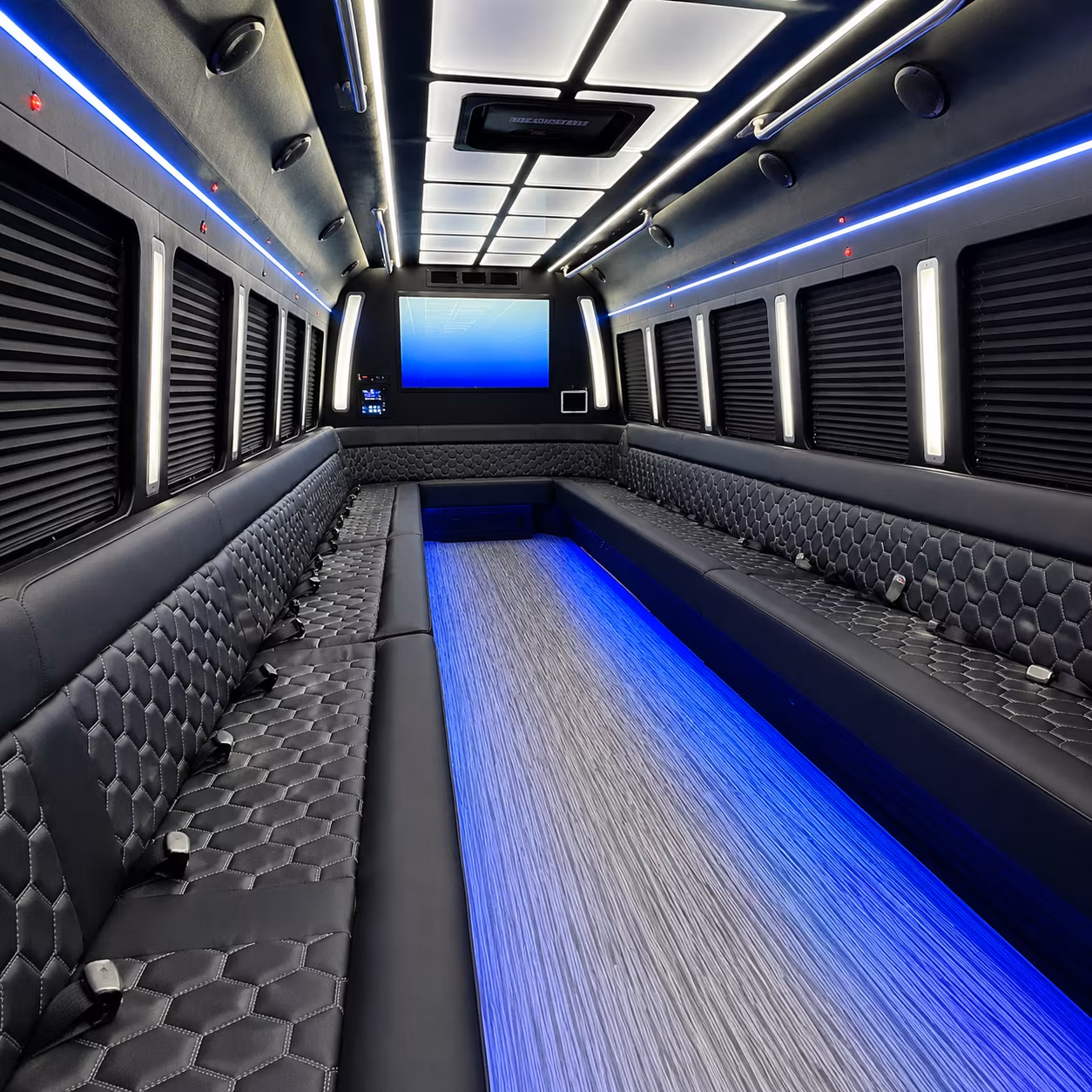 napa 50 passenger party bus inside