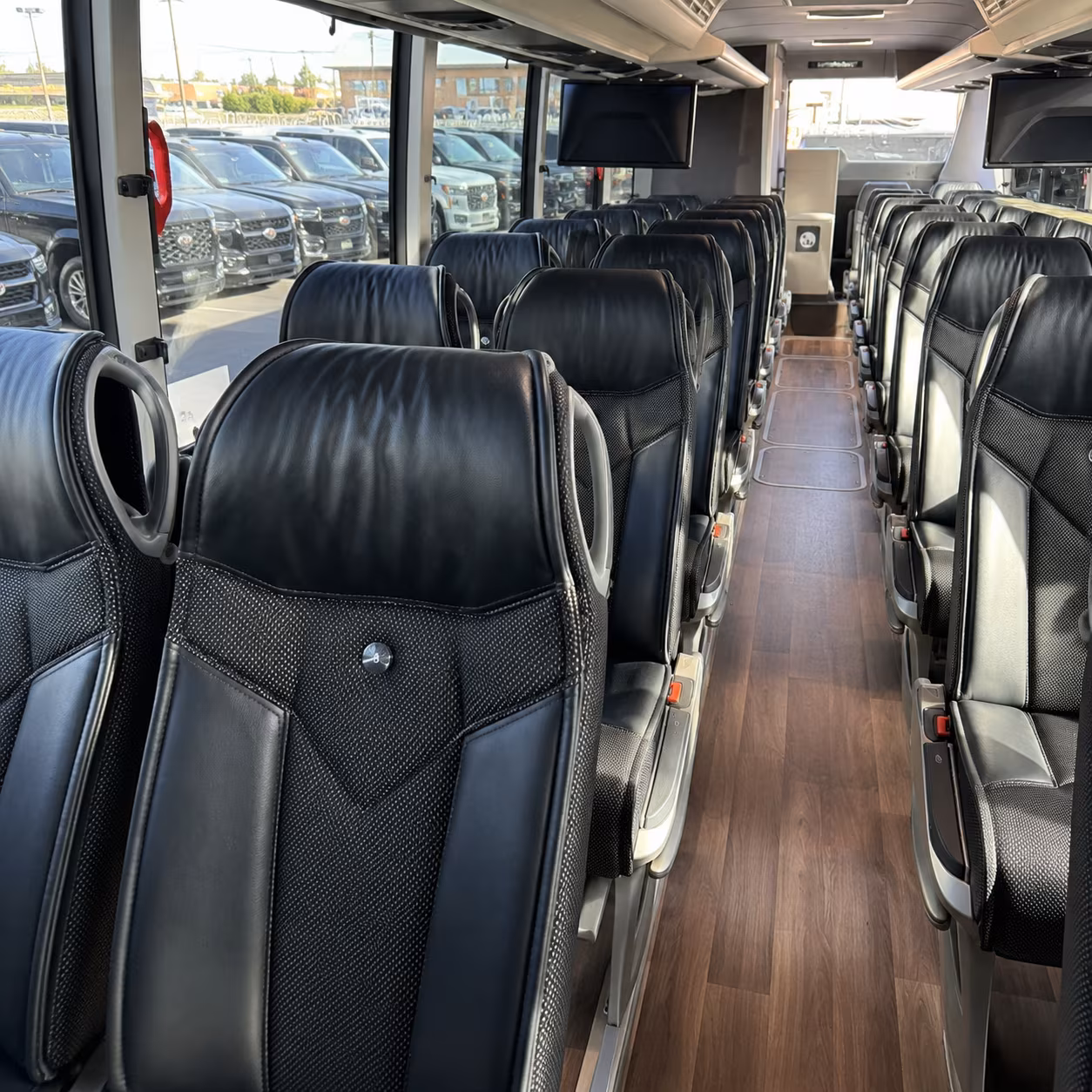 napa 56 passenger charter bus inside